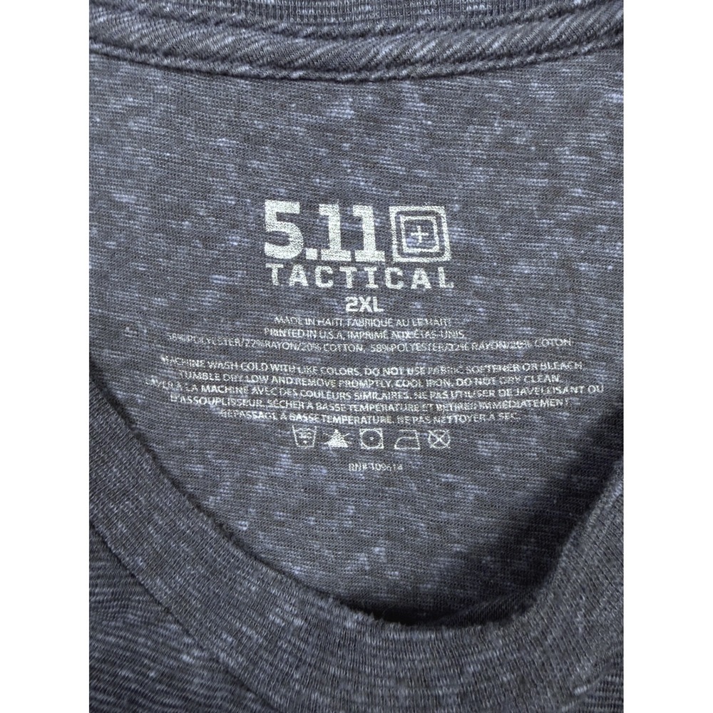 5.11 Tactical Men's Heathered Blue T-Shirt‎ Size 2XL - Picture 6 of 6